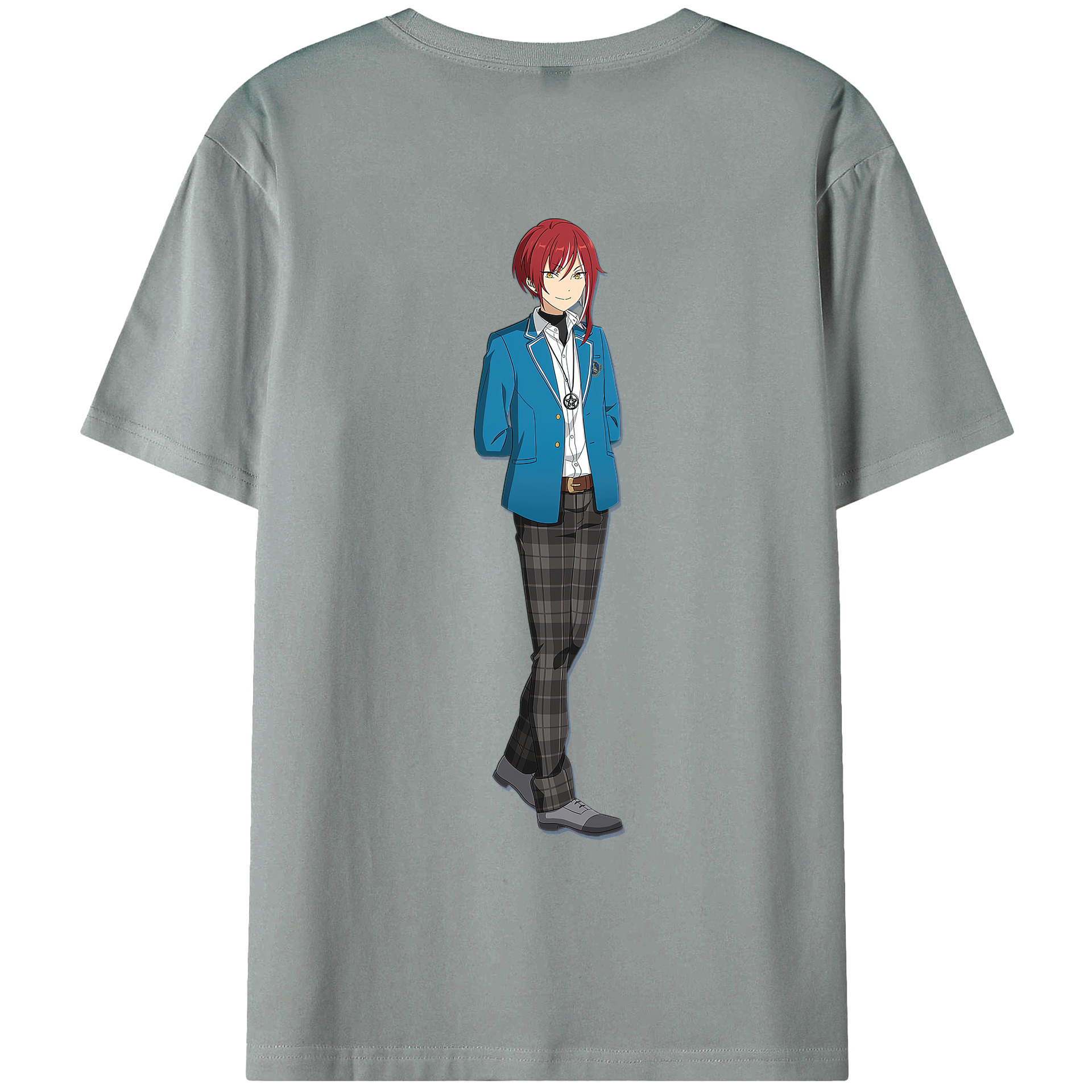 （画像用） あんさんぶるスターズ! Ensemble Stars 綿100％ メンズ半袖Tシャツ（バックプリント） 通気性